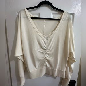 Express cream long sleeved sweater with matching tank top shell